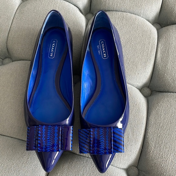 Coach Wesley Blue Patent Leather Flats - Picture 2 of 16